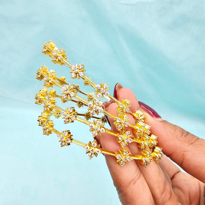 White CZ Stone Bangles