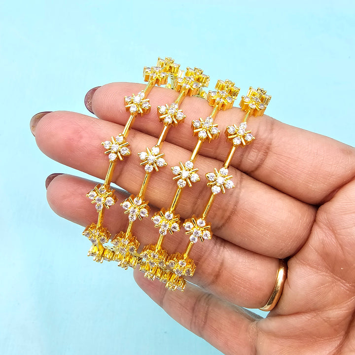 White CZ Stone Bangles