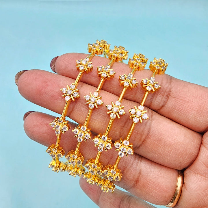 White CZ Stone Bangles