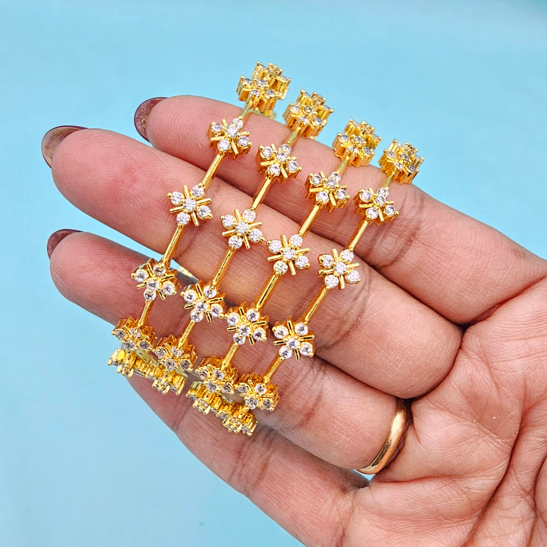 White CZ Stone Bangles