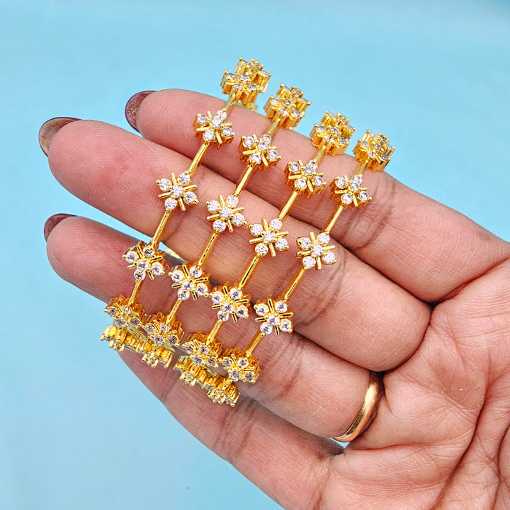 White CZ Stone Bangles