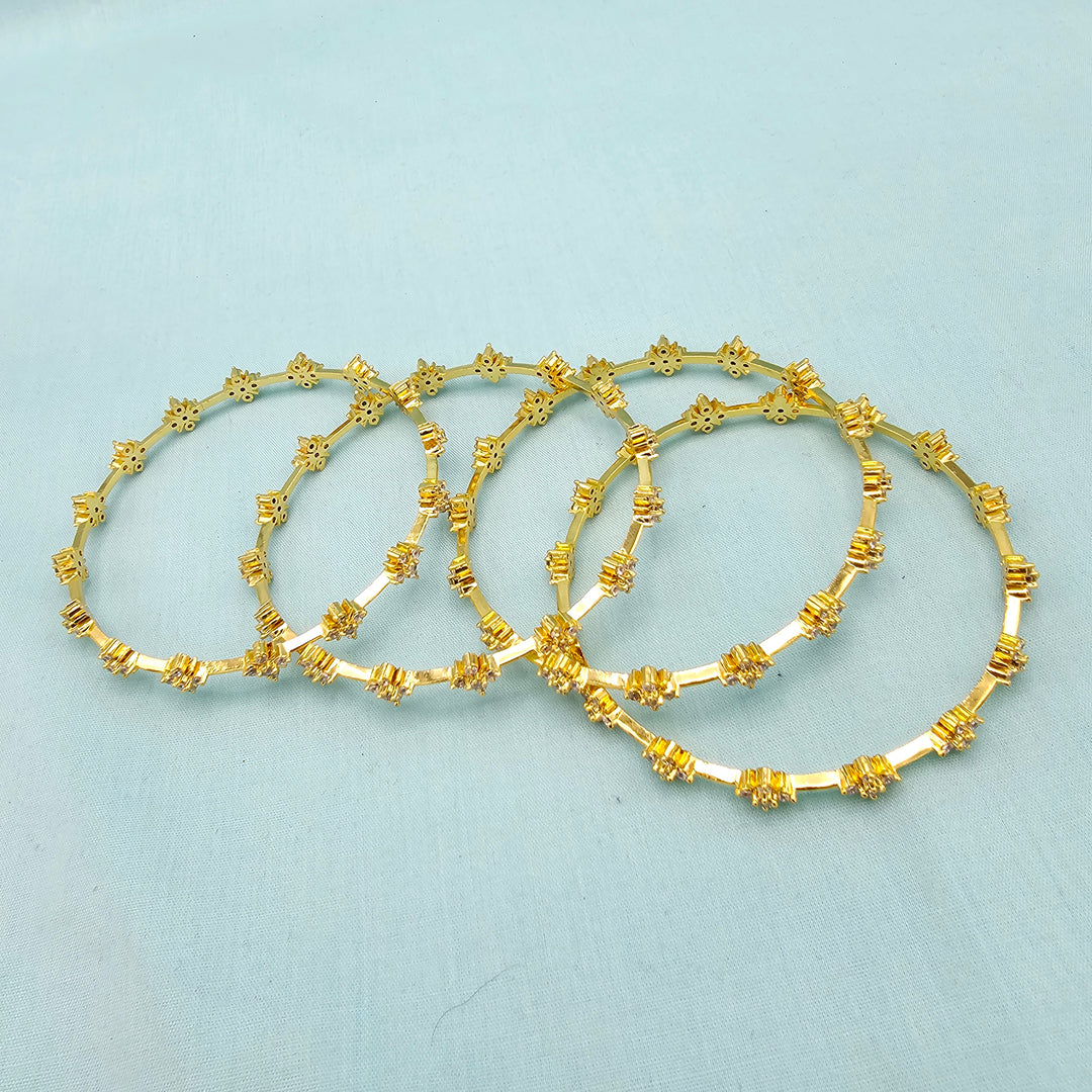 White CZ Stone Bangles