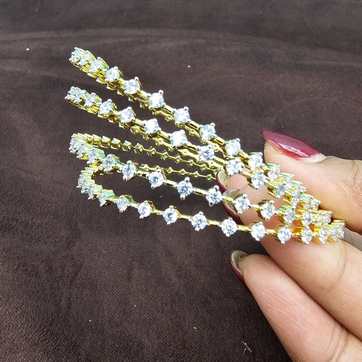 4pc White CZ Bangles
