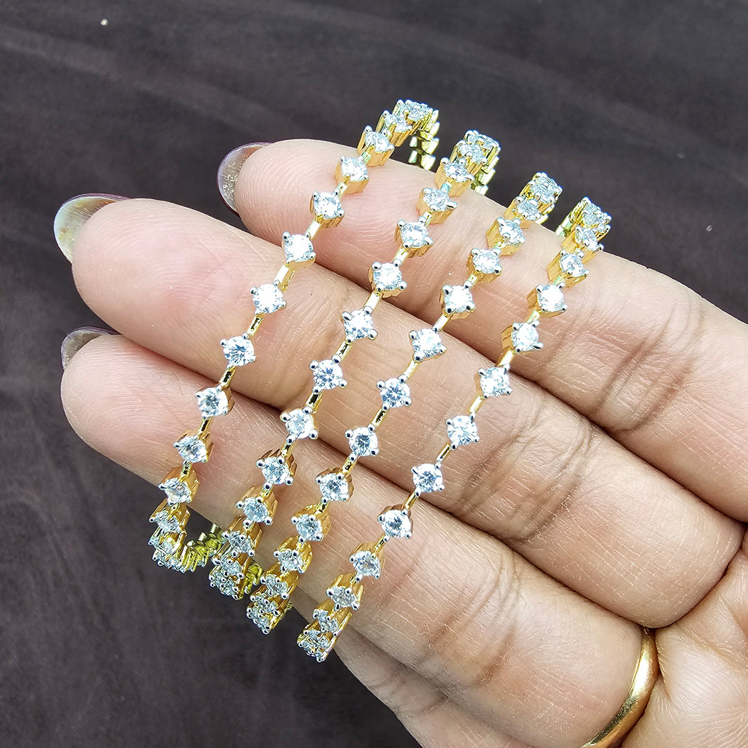 4pc White CZ Bangles
