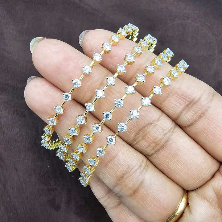 4pc White CZ Bangles