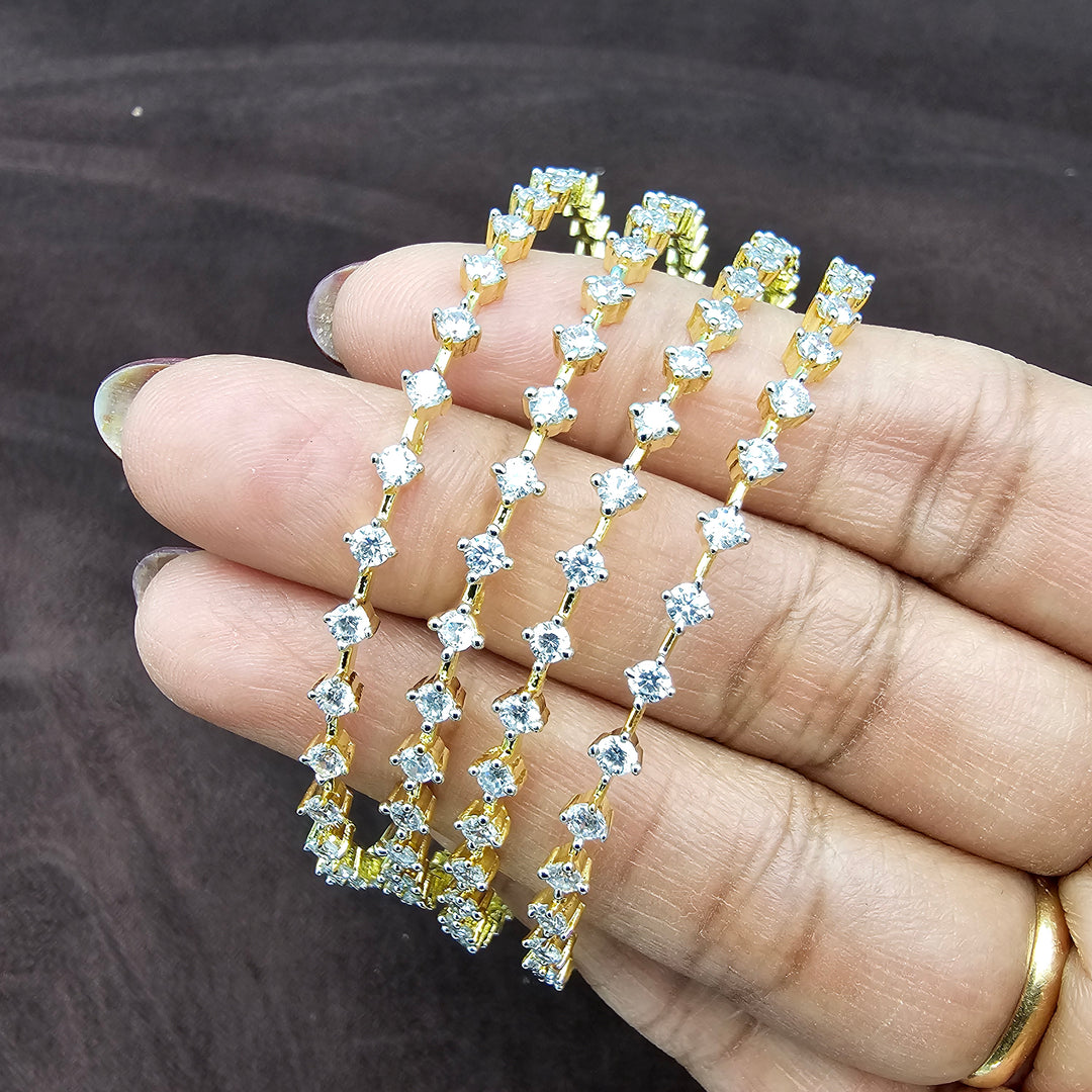 4pc White CZ Bangles
