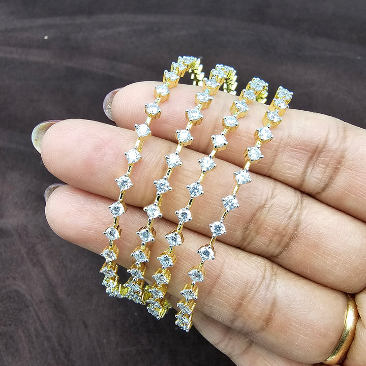 4pc White CZ Bangles