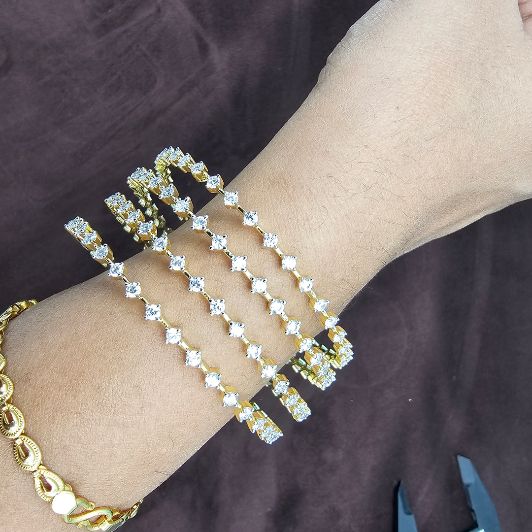 4pc White CZ Bangles