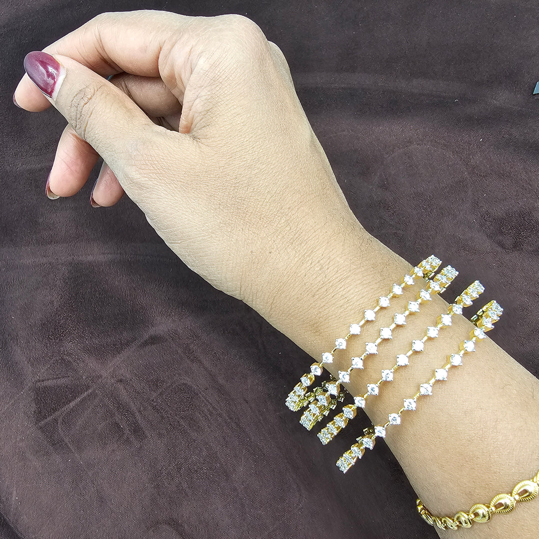 4pc White CZ Bangles