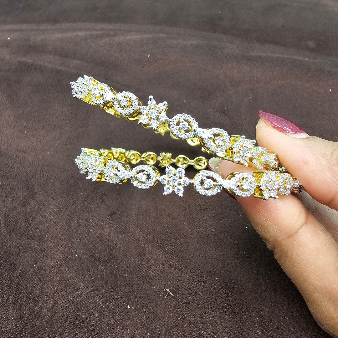 2pc White CZ Bangles
