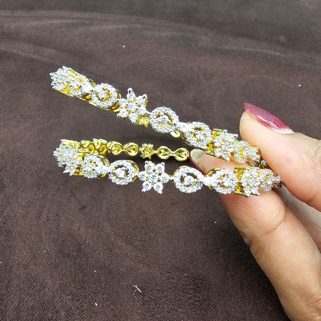 2pc White CZ Bangles
