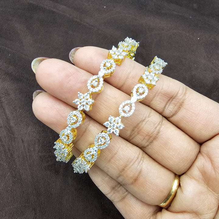 2pc White CZ Bangles