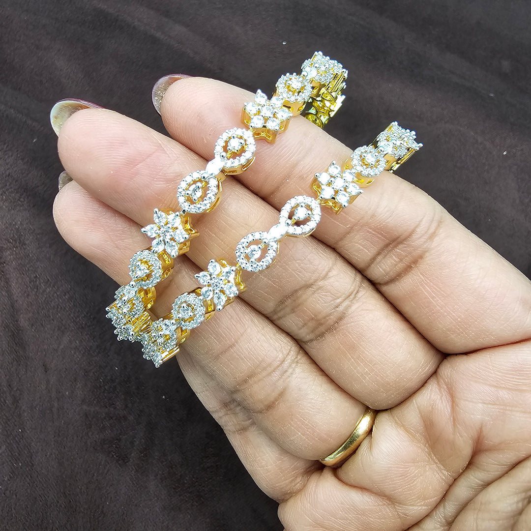 2pc White CZ Bangles