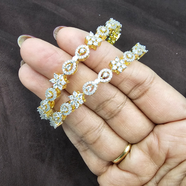 2pc White CZ Bangles