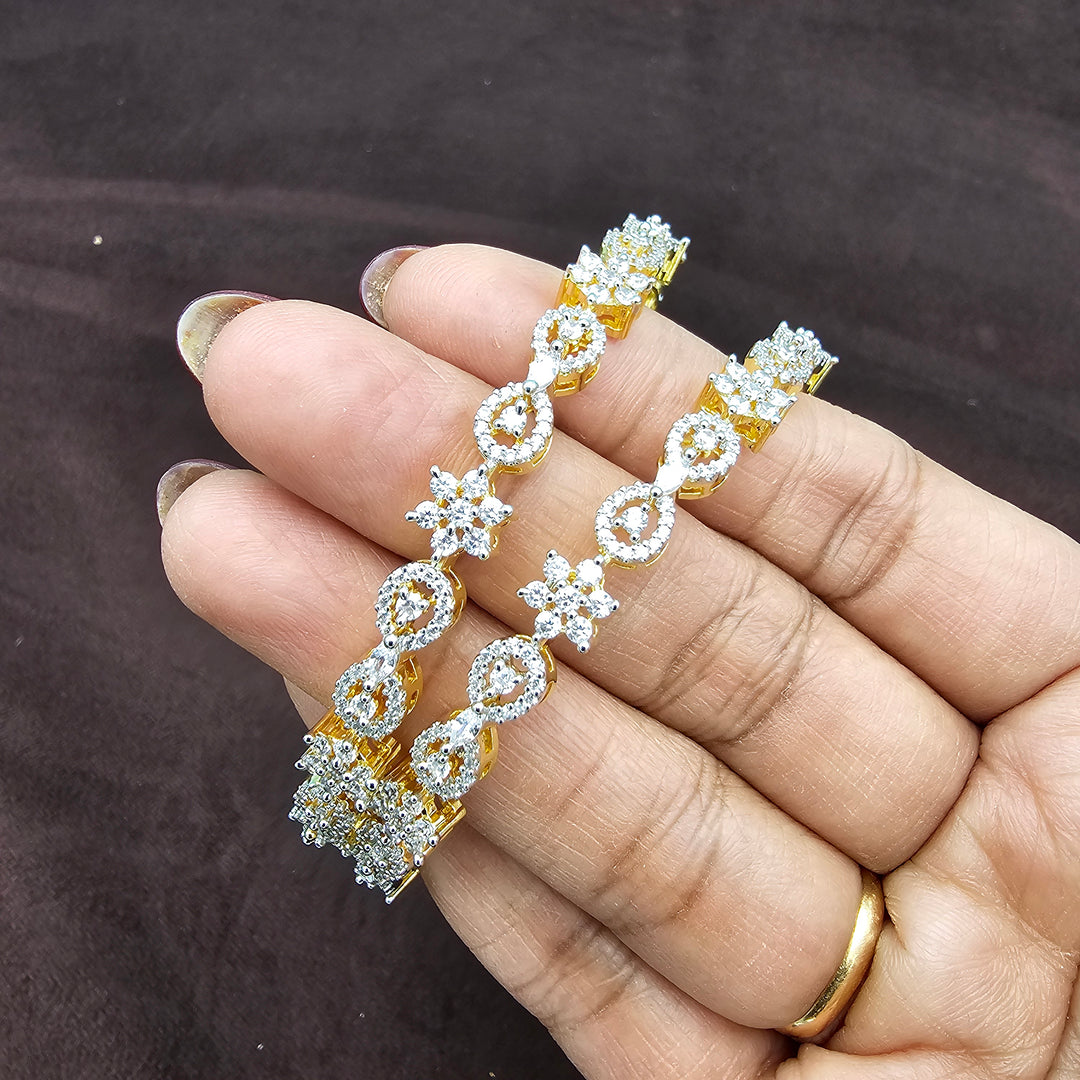 2pc White CZ Bangles
