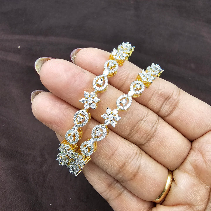 2pc White CZ Bangles