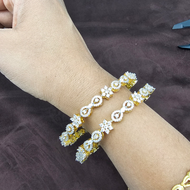 2pc White CZ Bangles