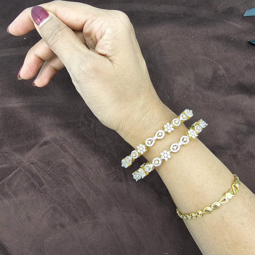 2pc White CZ Bangles