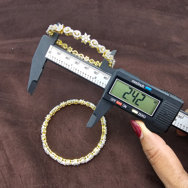 2pc White CZ Bangles