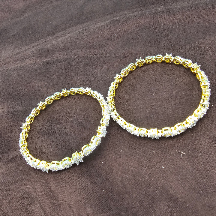 2pc White CZ Bangles