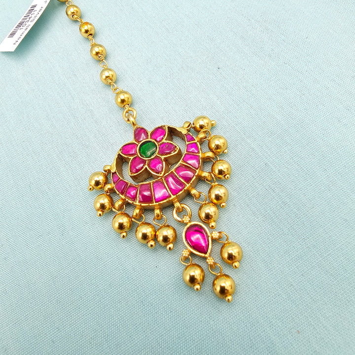 Pink Kundan Tikka