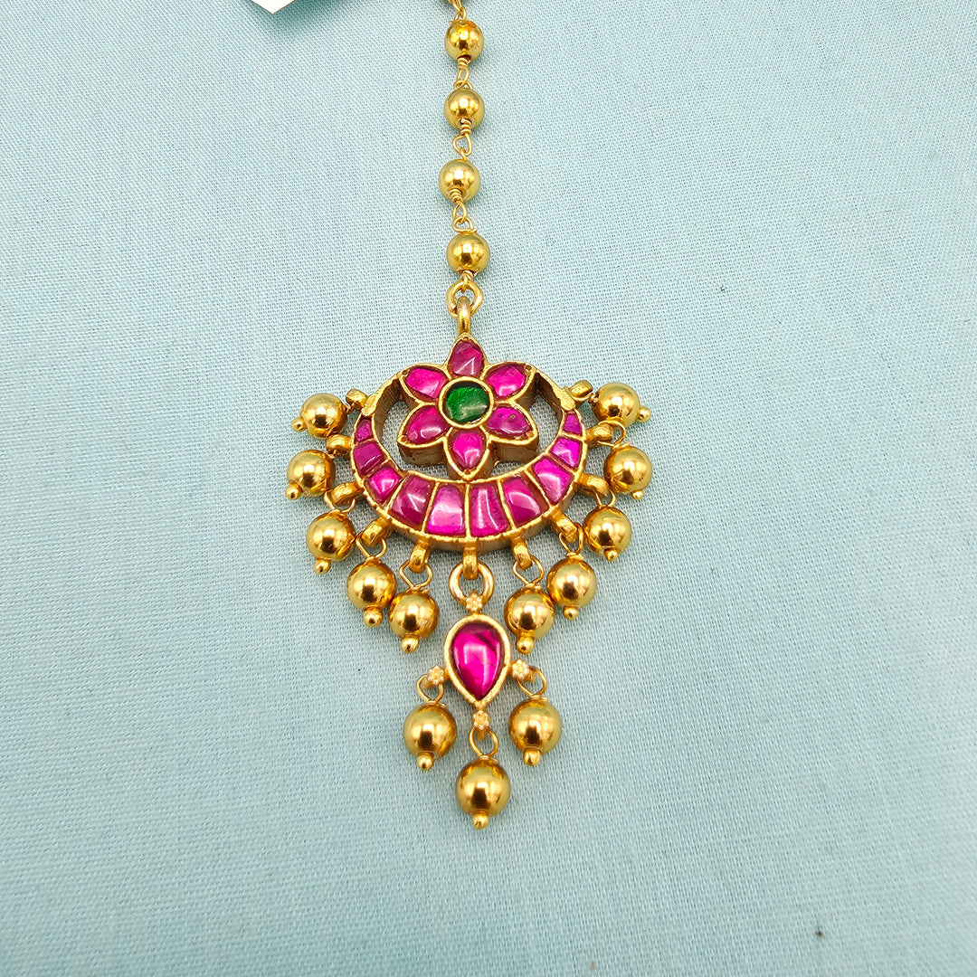 Pink Kundan Tikka
