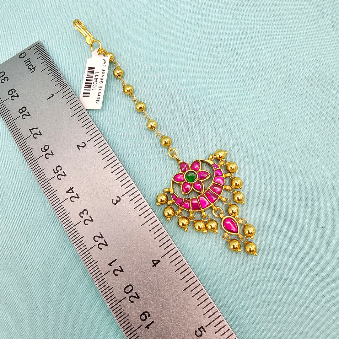 Pink Kundan Tikka