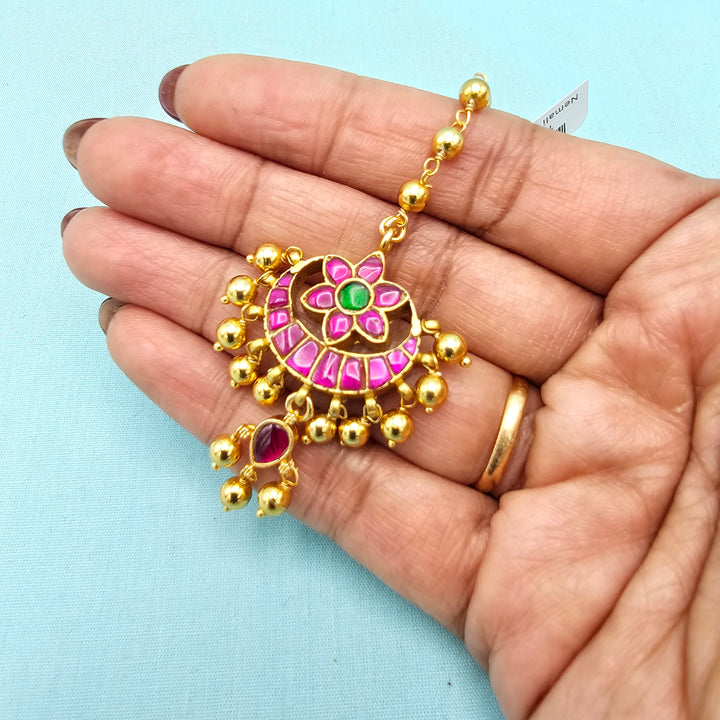 Pink Kundan Tikka