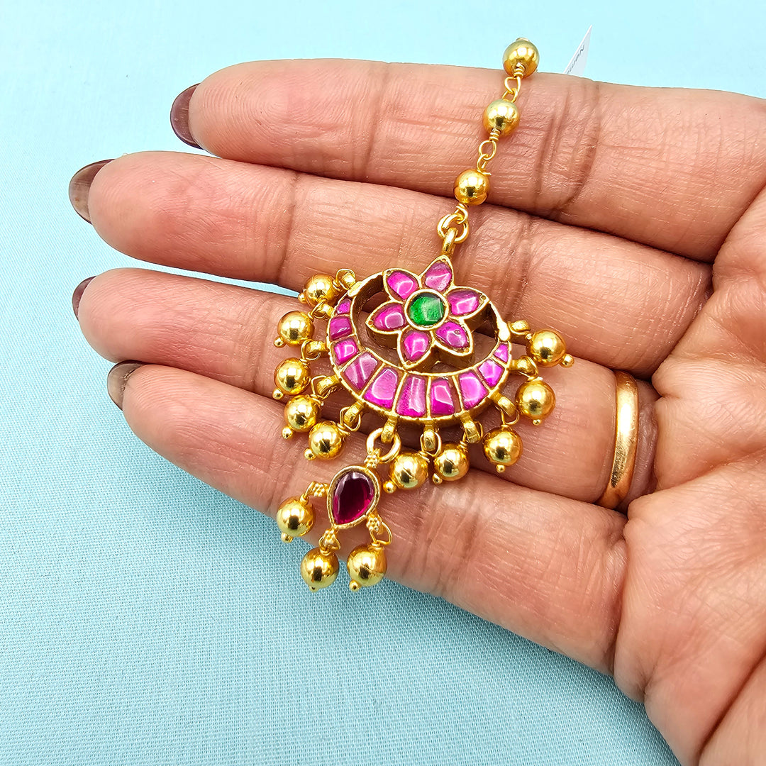 Pink Kundan Tikka