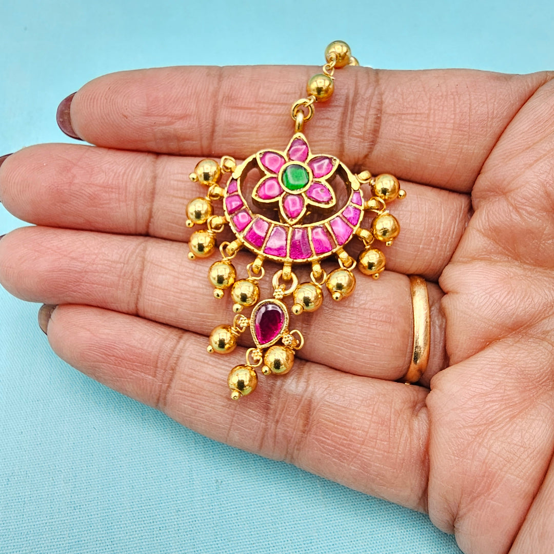 Pink Kundan Tikka