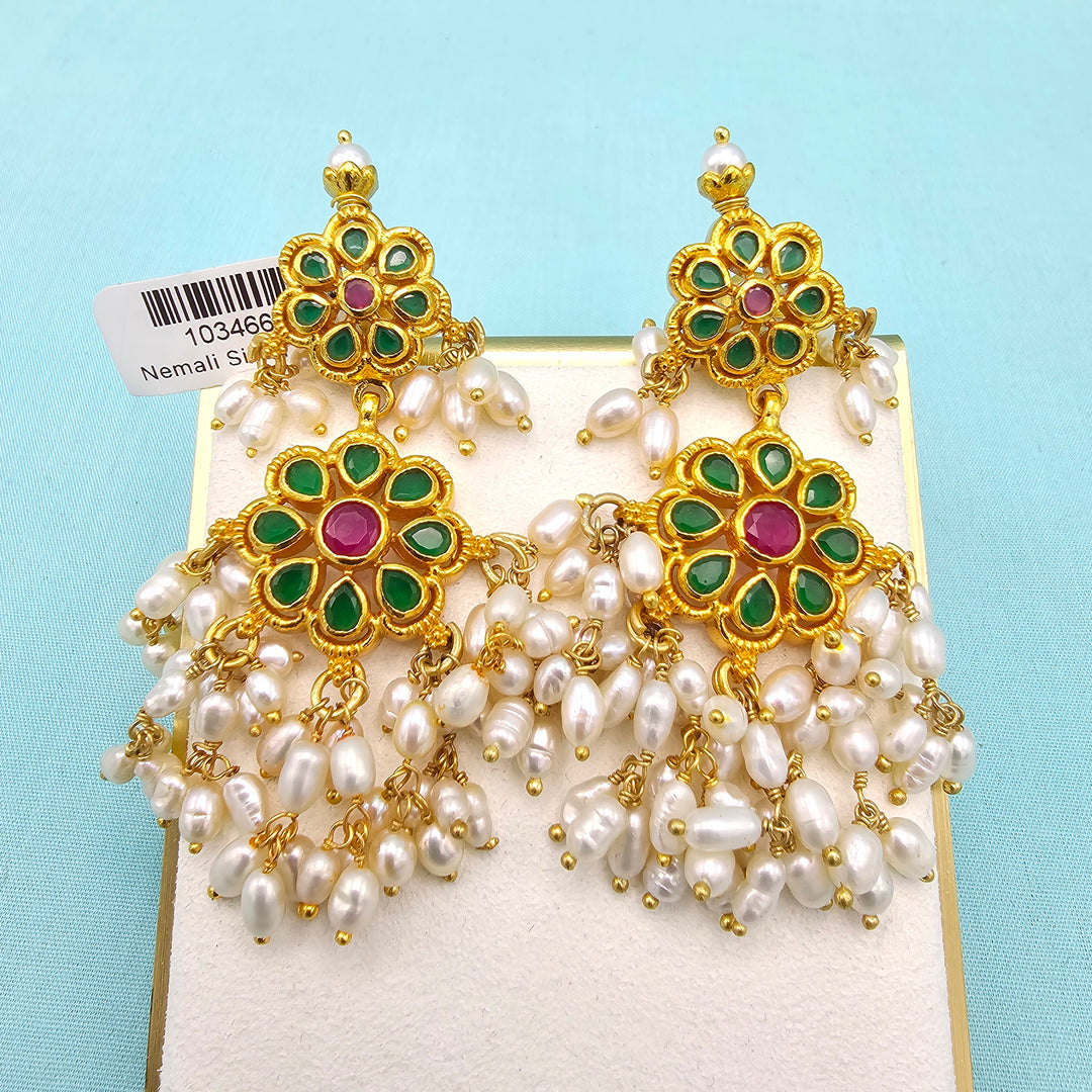Green and Pink earrings