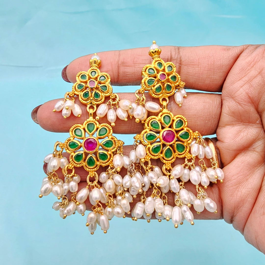 Green and Pink earrings