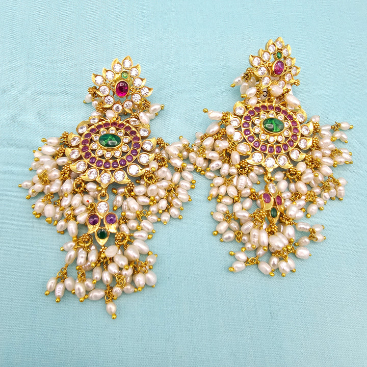 Silver CZ Nakshi Jhumka
