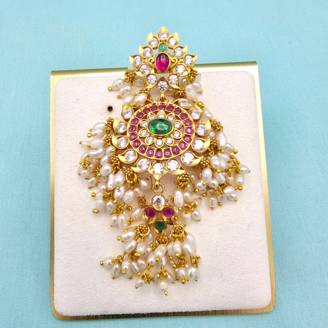 Silver CZ Nakshi Jhumka