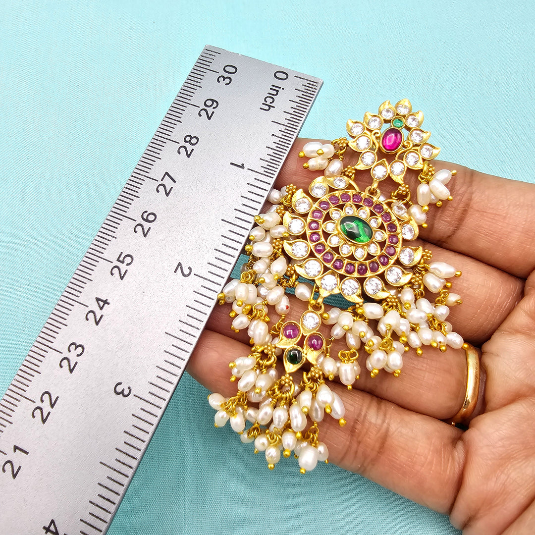 Silver CZ Nakshi Jhumka