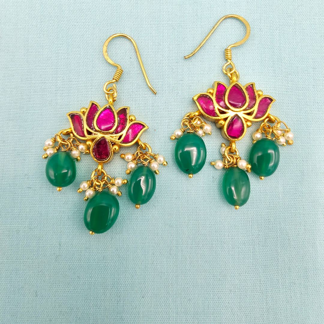 92.5 Silver Kundan danglers