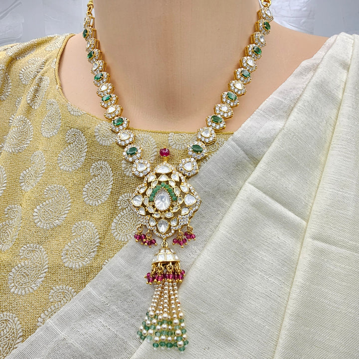 Moissanite tassel necklace
