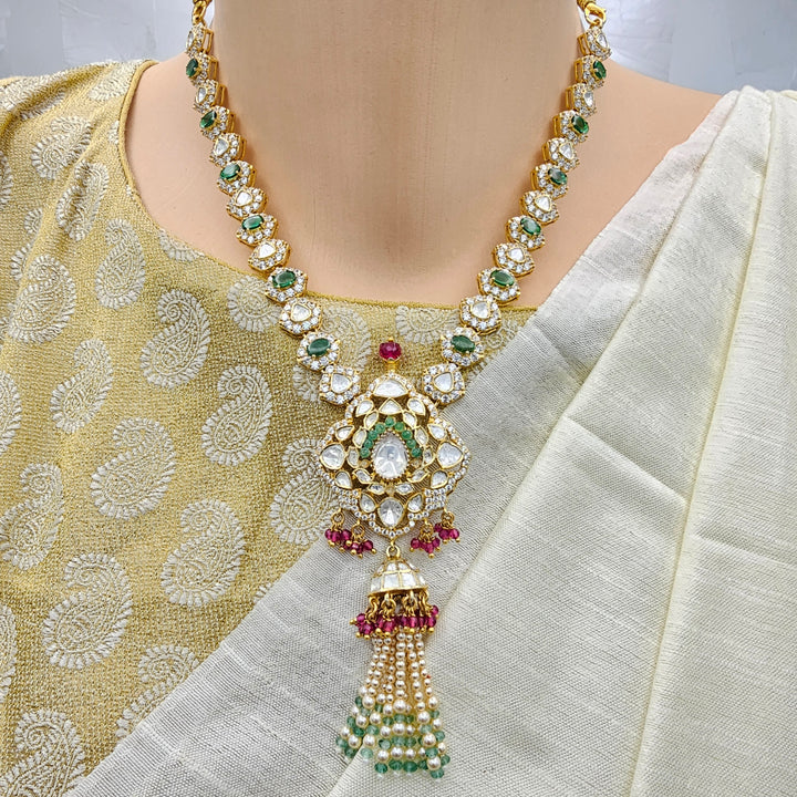 Moissanite tassel necklace