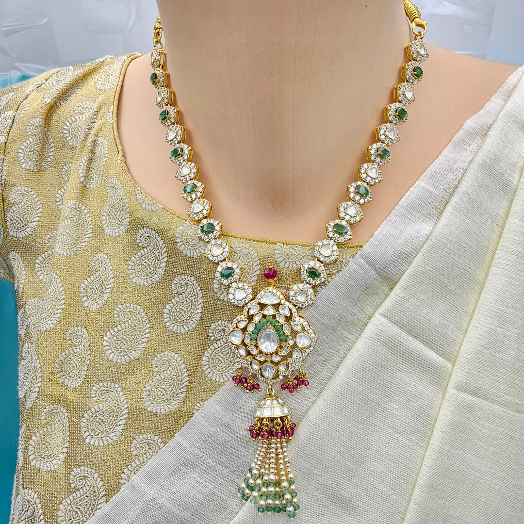 Moissanite tassel necklace