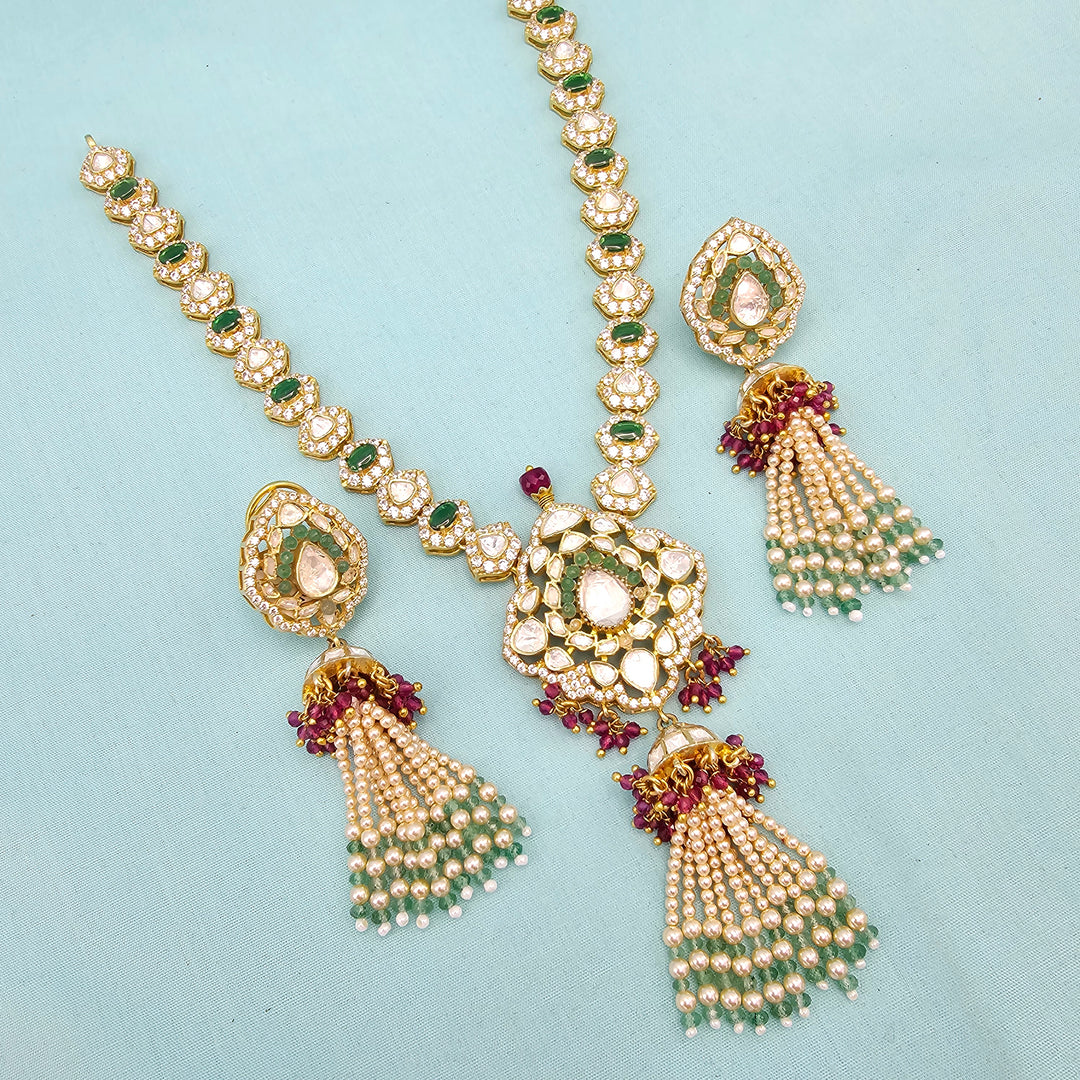 Moissanite tassel necklace