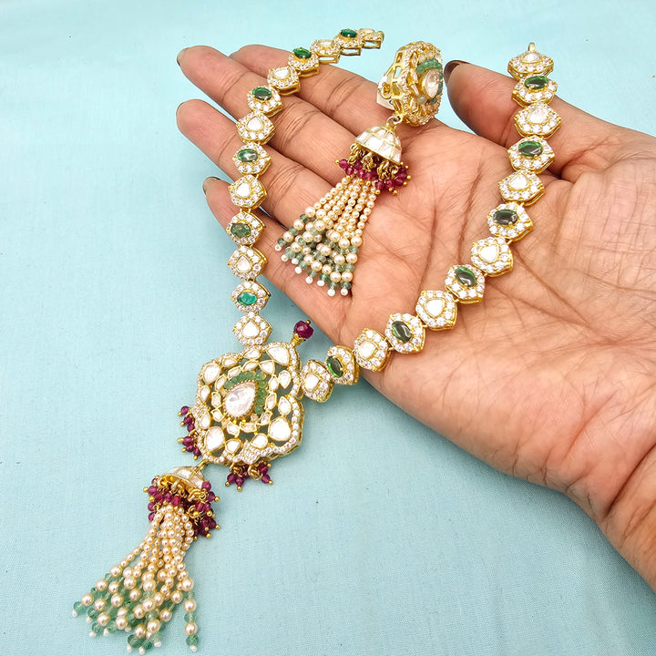 Moissanite tassel necklace