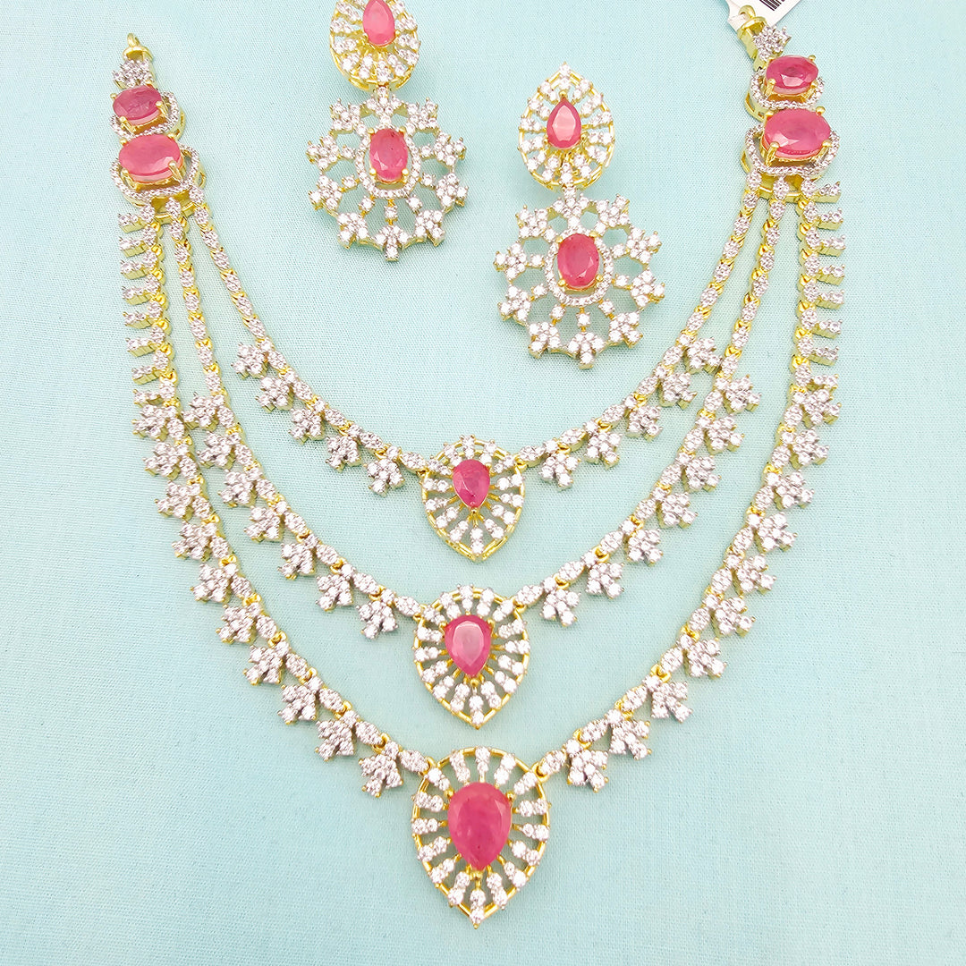 Diamond Pink Short Necklace
