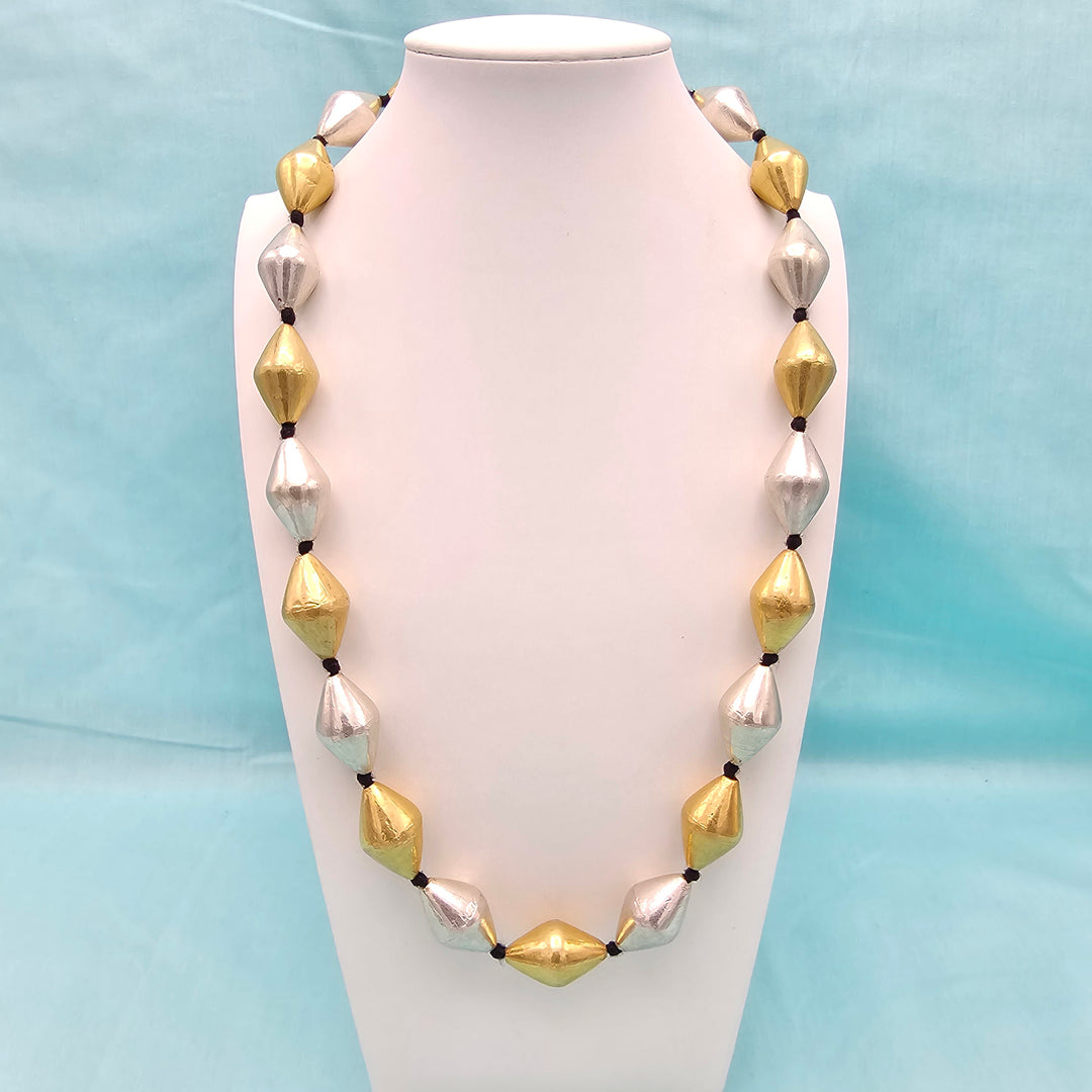 Silver Big Dholki Necklace