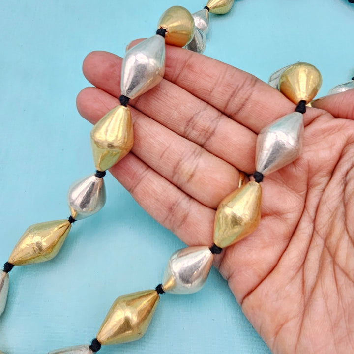 Silver Big Dholki Necklace