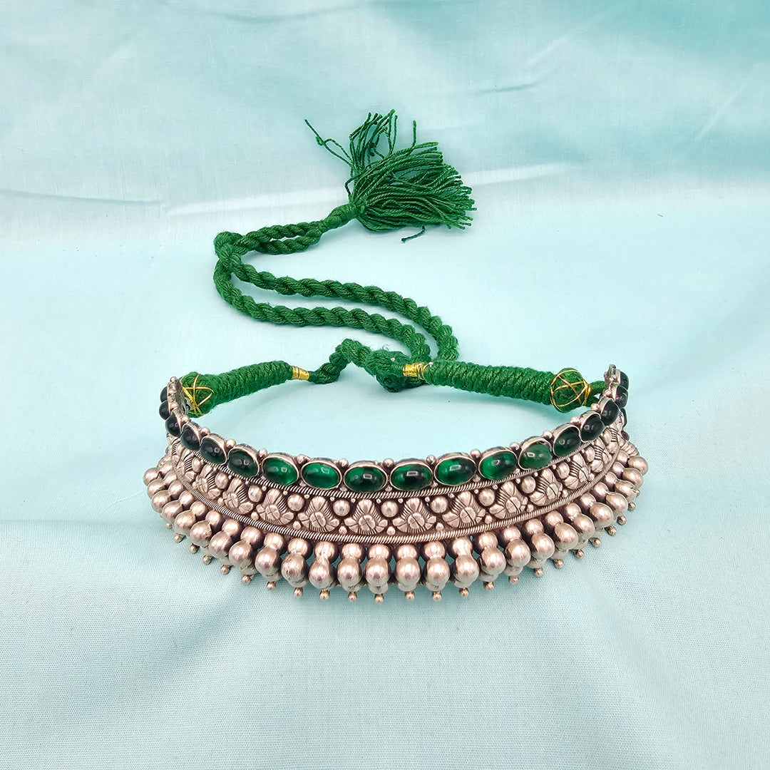 Silver Oxidized Choker