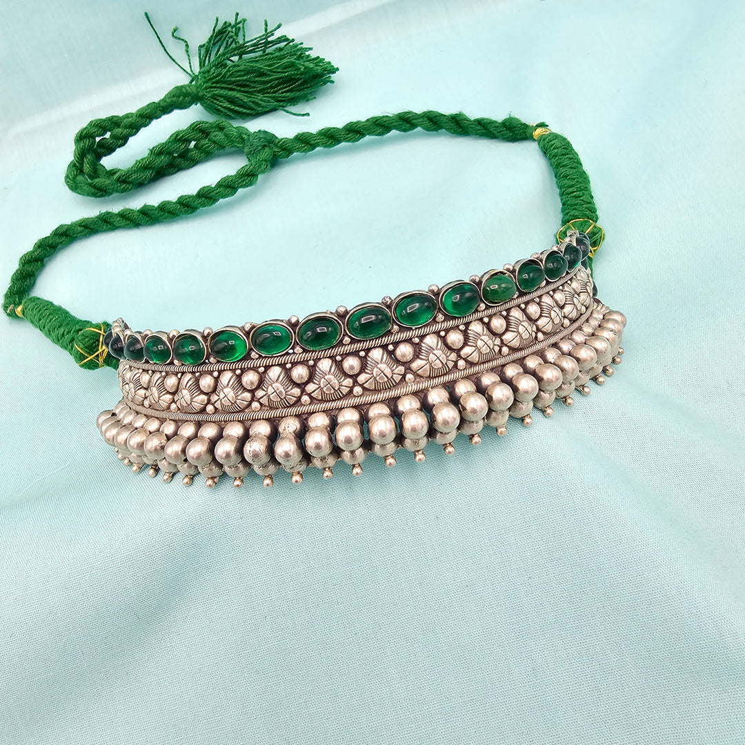 Silver Oxidized Choker