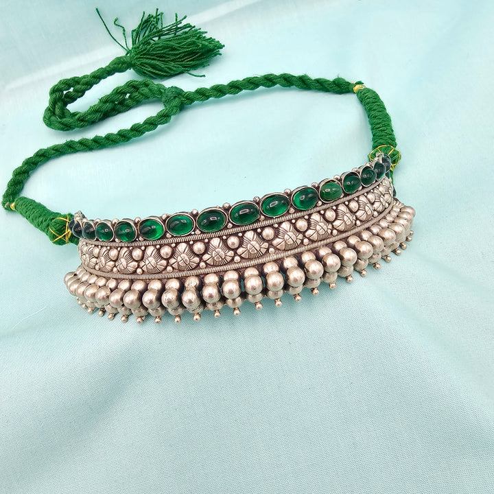 Silver Oxidized Choker