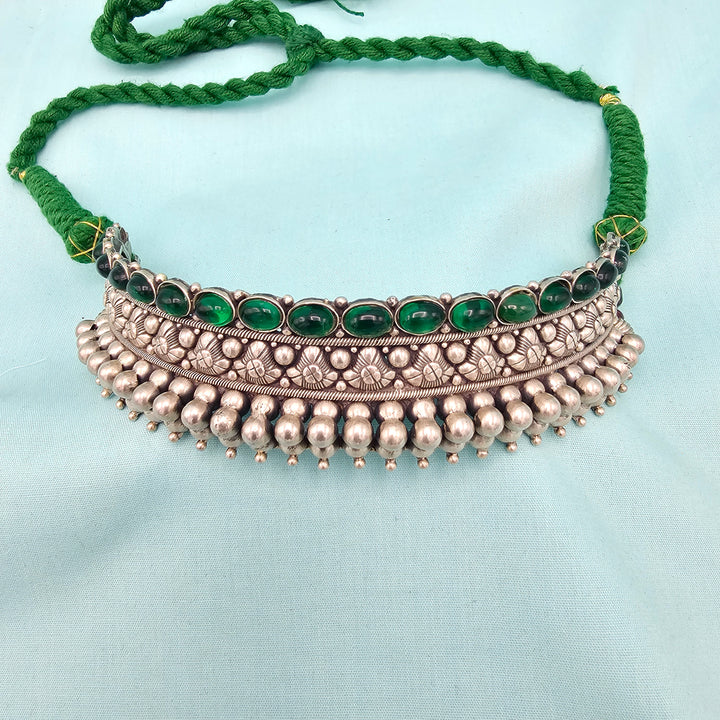 Silver Oxidized Choker
