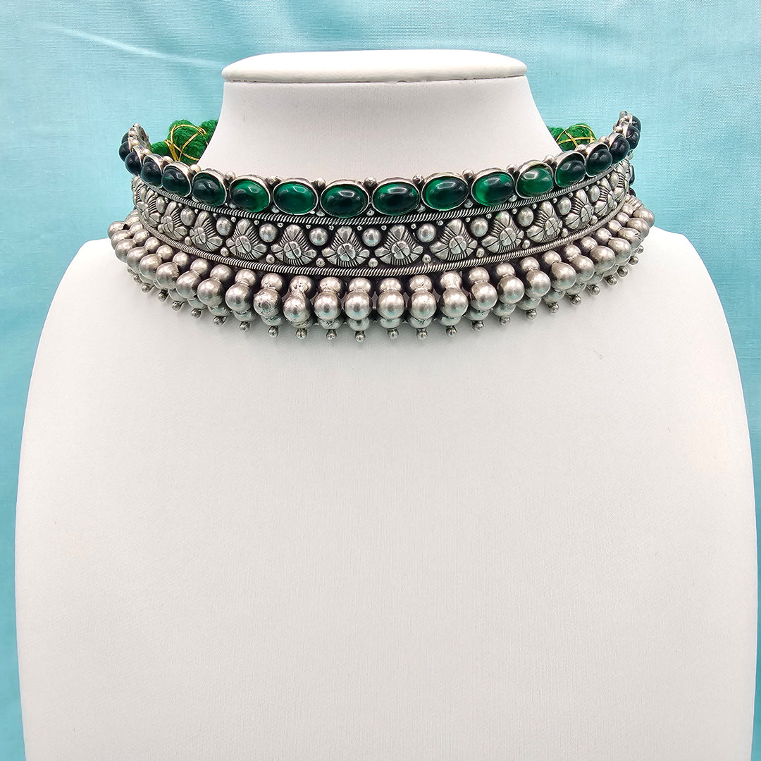 Silver Oxidized Choker