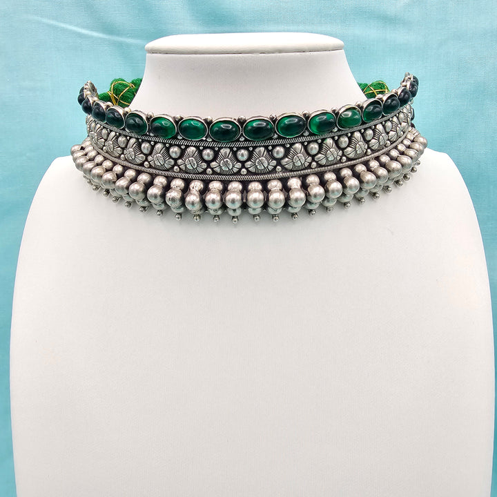 Silver Oxidized Choker